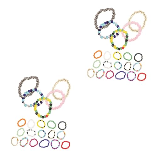Beaupretty 2 Sätze Perlenringe Für Frauen Verstellbar Elastisches Ring Für Kreatives Design Für Für Geburtstage Feiertage 21 Stück * 2 von Beaupretty