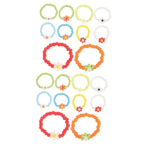 Beaupretty 2 Sätze Perlenringe Für Teiliges Mit Handgefertigten Blumenringen Für Schmuckspielzeug Farbenfrohe Fingeraccessoires Langlebig 10 Stück * 2 von Beaupretty