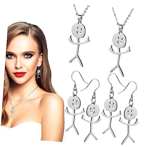 Beaupretty 2 Sätze Silberschmuck Damen Ohrringe Kette Teiliges Schmuckset mit Zarten Silbernen Halsketten und Hängenden Ohrringen Langlebig Vielseitig für Hochzeit Party von Beaupretty
