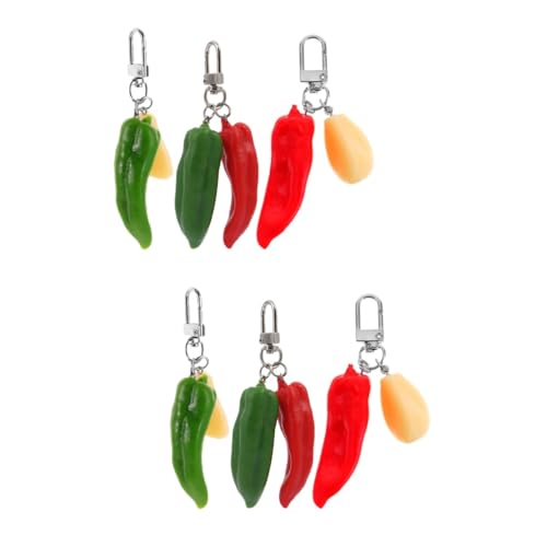Beaupretty 2 Sätze Teiliges Chili Und Knoblauch Schlüsselanhänger Kreative Bag Pendants Mit Stilvollem Design Als Deko Für Taschen Schlüssel Oder 3 Stück * 2 von Beaupretty