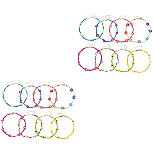 Beaupretty 2 Sätze Teiliges Perlenarmbänder Für Damen Handgefertigte Fußkettchen Mit Blumenmotiven Für Sommerpartys Strandoutfits Vielseitig Kombinierbar 8 Stück * 2 von Beaupretty