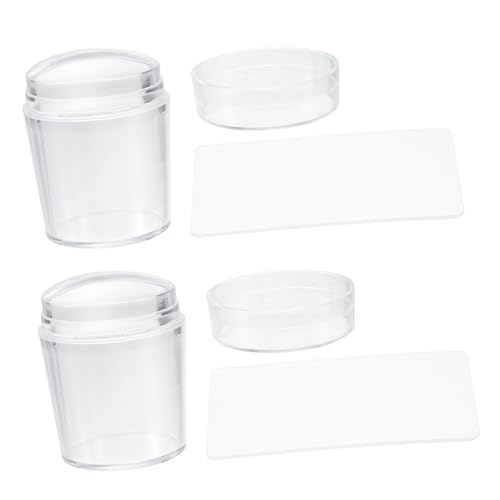 Beaupretty 2 Sätze Transparentes Nagelkunst Stempel mit Silikon Stempelkopf und Schaber Langlebiges Hautfreundliches Maniküre DIY Werkzeug für Nagelgestaltung für Zuhause und Studio von Beaupretty