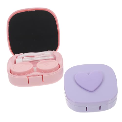 Beaupretty 2 Satz Tragbarer Kontaktlinsenbehälter Auslaufsicherer Linsen Organizer mit Spiegel für Reisen Kompakte Größe Praktischer Kontaktlinsenhalter für Unterwegs von Beaupretty