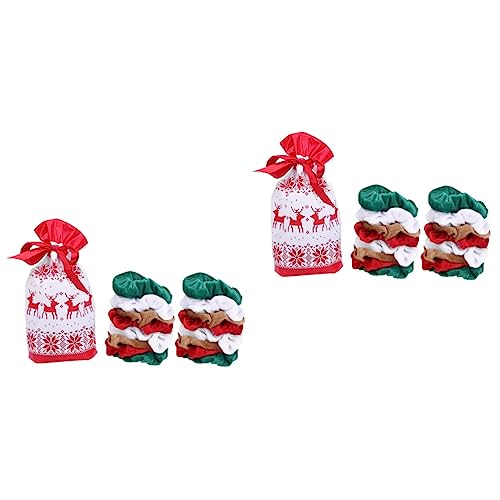 Beaupretty 2 Sets Weihnachts-haarringe Haargummi-set Pferdeschwanzhalter Weihnachts-haarreifen Haarbänder Für Mädchen Partygeschenk 24 Stück * 2 von Beaupretty