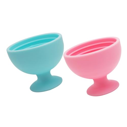 Beaupretty 2 Silikon Make Up Schwammhalter mit Saugnapf Kompakt und Langlebig Makeup Pinselreiniger Schale Platzsparende Aufbewahrung für Foundation Schwämme Mintblau und Rosa von Beaupretty