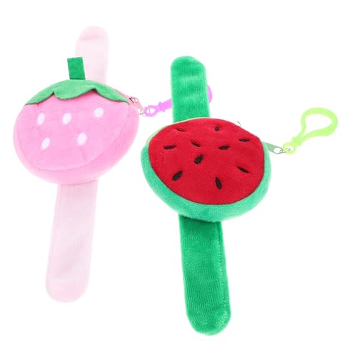 Beaupretty 2 Stck Fruchtiges Slap Armband mit Erdbeer und Wassermelonen Weiches Slapband Einfach Anzulegen Robustes Niedliches Party Accessoire für Mädchen und Jungen von Beaupretty
