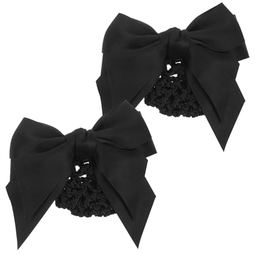 Beaupretty 2 Stck Teiliges Haarnetz mit Schleifen Clip Eleganter Haarschmuck für Damen Stabiler Haarnetz Bow Vielseitig für Arbeit Party und Alltag Dekorativ und Rutschfest Schwarz von Beaupretty