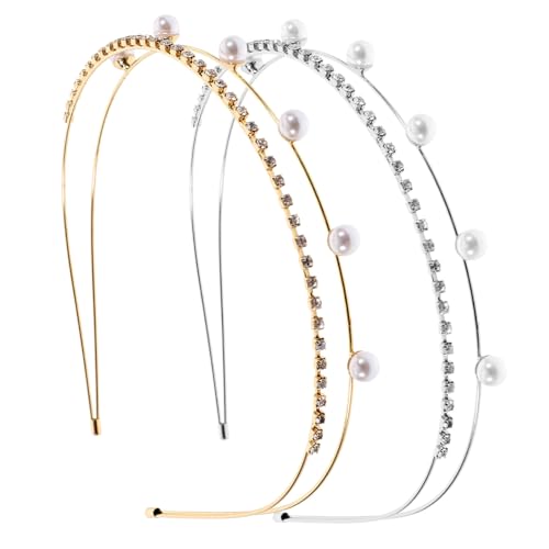 Beaupretty 2 Stck Teiliges Perlen und Strass Haarband für Damen und Mädchen Eleganter Brautschmuck Vintage Stil Vielseitig Einsetzbar für Hochzeiten Partys und Festliche Anlässe von Beaupretty