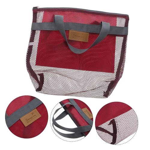 Beaupretty 2 Stck. Teiliges Mesh Strandtaschen mit Reißverschluss Leichte Tragbare Reise und Aufbewahrungstaschen für Damen Vielseitige Netzbeutel für Kosmetik Badetücher und Strandzubehör von Beaupretty
