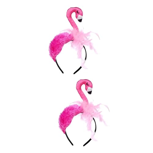 Beaupretty 2 Stk Flamingo-stirnband Baby Mädchen Verbeugt Sich Flamingo-kopfbedeckung Hawaiianisches Stirnband Tropische Stirnbänder Baby Mädchen Kostüm Requisiten Kleine Bilden Samt von Beaupretty