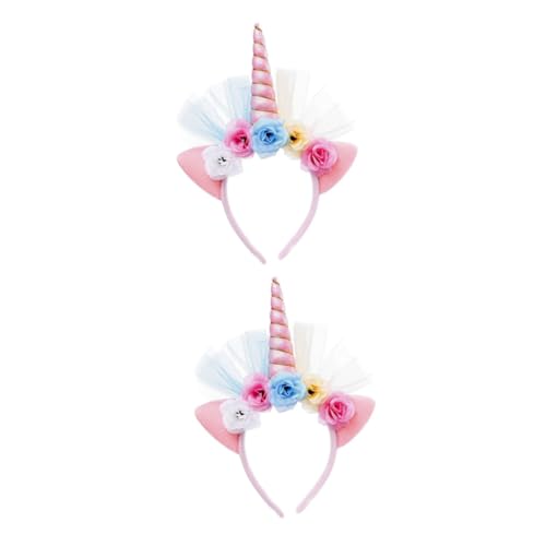 Beaupretty Haarschmuck Für Kinder 2 Stk Leuchtendes Einhorn-Stirnband weihnachtsdeko Blumen Kopfbedeckung Haarschmuck Kind Stirnband von Beaupretty