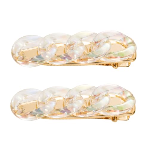 Beaupretty 2 Stück Acryl Ketten Haarklammern Damen Einfache Haarklammern Modisch Langlebig für Alltag Party Hochzeit Frisuraccessoire von Beaupretty