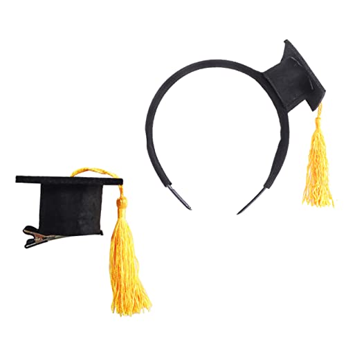 Beaupretty 2 Stk Arzt Hut Stirnband Abschlusshüte Für Erwachsene Abschlussfeier Haarband Mini Grad Cap Stirnbänder Abschlussfeier Foto Fräulein Abschluss Saison Harter Filzstoff Mädchen von Beaupretty