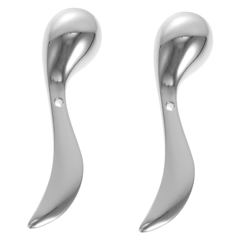 Beaupretty 2 Stück Augencremestift Unter Dem Auge Spachtel Gesichtscreme Augencreme Löffel Augencreme-massagegerät Schminkstift Augencreme Riegel Massagestab Silber Zinklegierung von Beaupretty