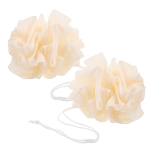 Beaupretty 2 Stück Badetuch Peeling-Waschlappen Peeling-Körperpeeling Körperwaschlappen Badewäscher für den Körper Körperwäscher-Tuch Dual-Side-Seifenbeutel Handtuch Beige von Beaupretty