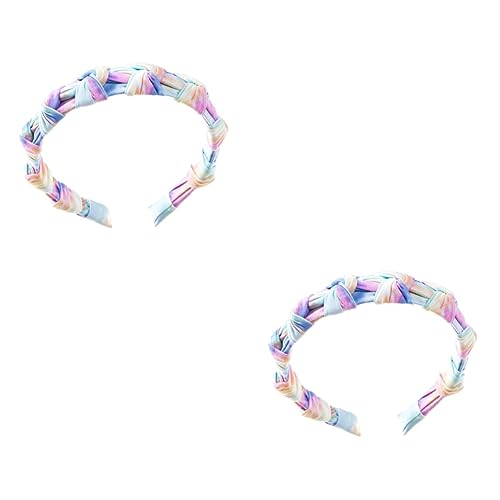 Beaupretty 2 Stk Tie-dye-stirnband Haarschmuck Für Die Osterparty Kopfschmuck Für Mädchen Haarband Geknoteter Haarreif Hasenohr Stirnband Haarreifen Polyethylenstarr Knoten Breitseite Frau von Beaupretty