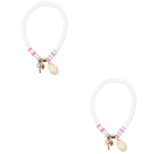 Beaupretty 2 Stück Beaded Fußkette Damen Kokosbaum Anhänger Verstellbare Strand Fußkette für Partys Festivals und Täglichen Gebrauch Langlebig und von Beaupretty