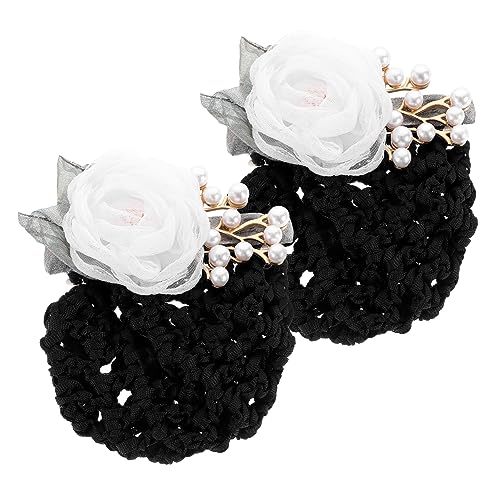 Beaupretty 2 Stück Blumen Haarnetz für Damen Eleganter Haarschmuck mit Feinem Netz Haarnetz Clip für Dichte und Haare Stilvoller Haargummi Ersatz für Stewardess und Servicepersonal von Beaupretty