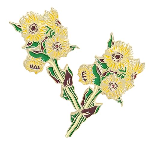 Beaupretty 2 Stück Blumenbroschen für Damen Sonnenblume und Legierte Anstecknadeln mit Robustem Rückstecker Vielseitiger Schmuck für Party Geburtstag Valentinstag Business und Festliche von Beaupretty
