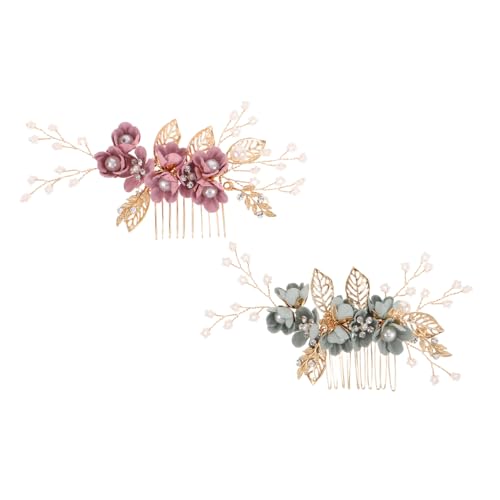 Beaupretty 2 Stück Brautschmuck Handgefertigte Hochzeits-haarkämme mit Blumen und Perlen Eleganter Haarschmuck für Frauen Vielseitig Einsetzbar für Brautfrisuren bei Hochzeiten und Besonderen von Beaupretty