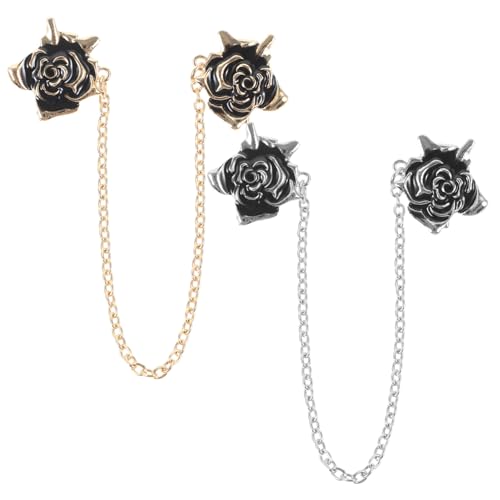 Beaupretty 2 Stück Broschen Kleidungsclips Silber Gold Vielseitige Hemdkragen Pullover clips für Damen und Herren Modische Strickjacken Blusen accessoires von Beaupretty
