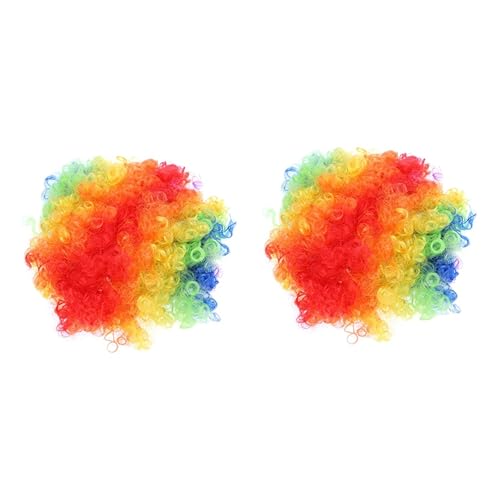 Beaupretty 2st Color Bang Clown Perücke Clown Kostüm Perücke Mehrfarbige Afro-clown-vollfarbperücke Vollfarbige Perücke Für Clown Perücken Clown-haarteil Halloween Abschlussball Liefert von Beaupretty