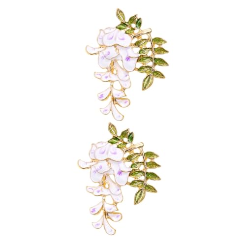 Beaupretty 2 Stück Bunte Wisteria Blumenbrosche Legierung Langlebige Verformungsresistente Anstecknadel Modisches Schmuckaccessoire für Kleidung Taschen und Hüte Einfache Handhabung von Beaupretty