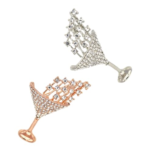 Beaupretty 2 Stück Chic Cocktailglas Brosche Damen Anstecker Strass Verziert Kleine Party Deko Accessoires Geschenkidee für Festliche Anlässe Zufällige Farbe Zufällige Farbe von Beaupretty