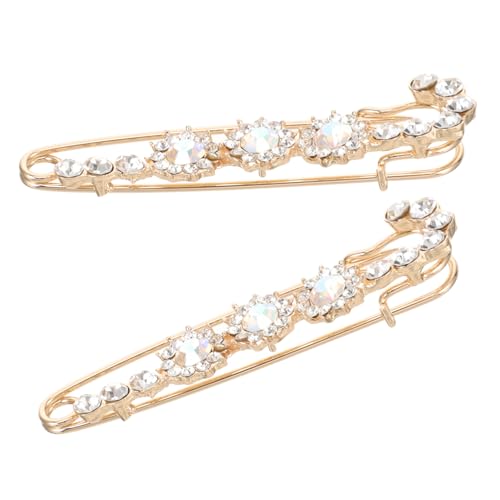 Beaupretty 2 Stück Damen Broschen aus Metall mit Strasssteinen Vintage Stil Anstecknadeln für Brautkleid Mantel und Pullover Modische Schmuckbroschen für Hochzeit und Festliche Anlässe von Beaupretty