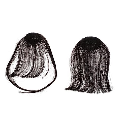 Beaupretty 2 Stück Damen Haarklammer Dünne Natürliche Haarfransen Perücke Teilig Leichte Unsichtbare Haarteile Atmungsaktiv Vielseitig Stylisch für Alltag Party Hochzeit von Beaupretty