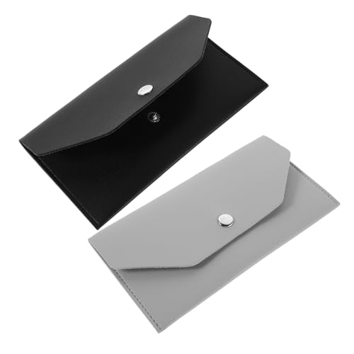 Beaupretty 2 Stück Damen Portemonnaie aus Strapazierfähigem Pu- Kompakt Kratzfest Multifunktionaler Geldbeutel für Karten und Bargeld für Reisen und Alltag Tragbar Schwarz von Beaupretty