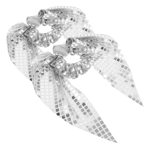 Beaupretty 2stücke Teiliges Glitzernde Haargummis Mit Schleifen-detail Funkelnde Haarschmuck Für Mädchen Ponytail Für Tanzpartys Und Besondere Anlässe von Beaupretty