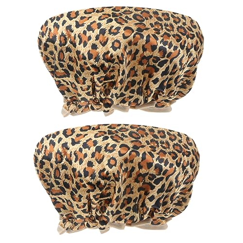 Beaupretty 2 Stück Doppelschichtige Wasserdichte Duschhaube für Damen Elastisch Haarschutzkappe im Leopardenmuster für Makeup und Haare Pflegen Tragbar und Bequem Beaupretty 2 Stück Doppelschichtige Wasserdichte Duschhaube für Damen Elastisch Haarschutzkappe im Leopardenmuster für Makeup und Haare Pflegen Tragbar und Bequem von Beaupretty