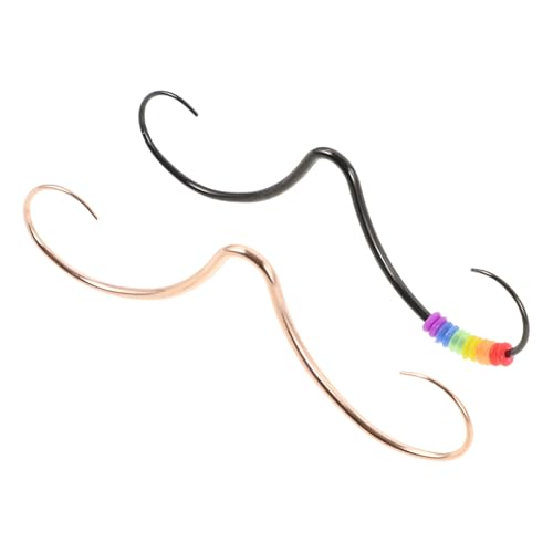 Beaupretty 2 Stück Edelstahl Nasenring Schnurrbart design Septum Piercing Schmuck für Damen Komfortabel Langlebig Modisch Rosa Gold von Beaupretty