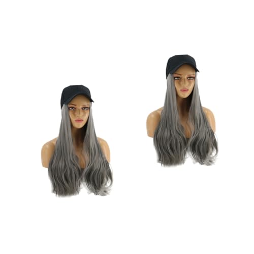 Beaupretty 2st Hut Perücke Lange Perückenkappenfrisuren Beanie-hut-perücke Lockiges Haar Perücke Hut Baseballkappe Mit Haarverlängerungen Lange Haarperücke Kappe Ein Stück Baskenmützen Frau von Beaupretty