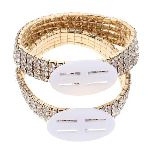 Beaupretty 2 Stück Elastische Corsage Armbänder mit Luxuriösen Strasssteinen Dehnbare Handgelenkbänder für DIY Hochzeit Party Brautdusche Verstellbare Langlebige Handarbeit von Beaupretty