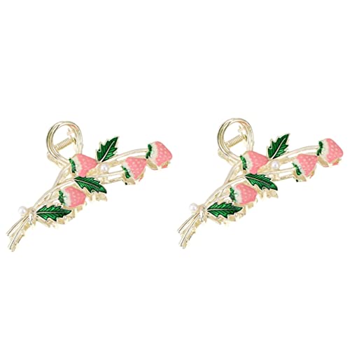 Beaupretty Haarspangen 2 Stück Erdbeer-Haarspangen Mädchen-Krallen-Clips Für Mädchen Perlen-Haarspangen Sommer-Frucht-Haarspange Haarspangen Für Erdbeer-Haarspangen Erdbeer-Krallen-Clips von Beaupretty