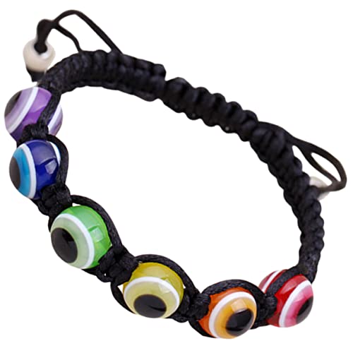 Beaupretty 2 Stück Evil Eye Armband Geflochtenem Material Glücksarmband für Männer und Frauen Handgefertigte Regenbogenperlen Schutzsymbol für Freunde und Familie von Beaupretty