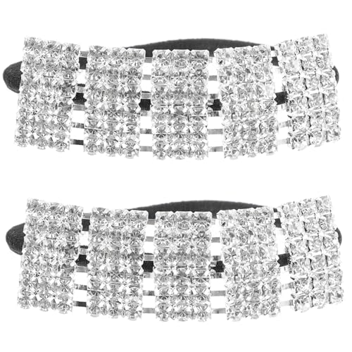 Beaupretty 2 Stück Feines Haargummi mit Strasssteinen Elastisches Haarschmuckband für Damen und Mädchen Schonender Ponytail und Dutt Halter Funkelndes Haarband für Alltag und Party von Beaupretty