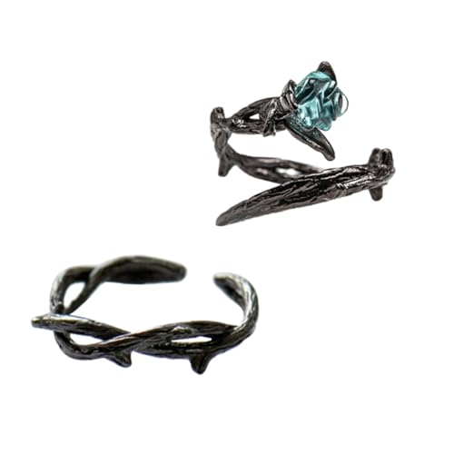 Beaupretty 2 Stück Finger Ringe für Offener Ring mit Dorn Design Kreativer Schmuck für Damen und Herren Verstellbar als für Freunde und Geliebte von Beaupretty