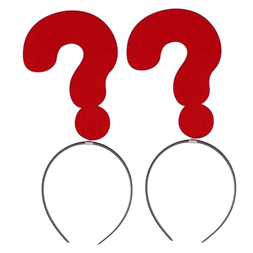 Beaupretty 2 Stück Fröhliche Fragezeichen Haarreifen Lustiger Kopfschmuck für Kostümpartys Weihnachten Cosplay Flexibles Design für Altersgruppen von Beaupretty
