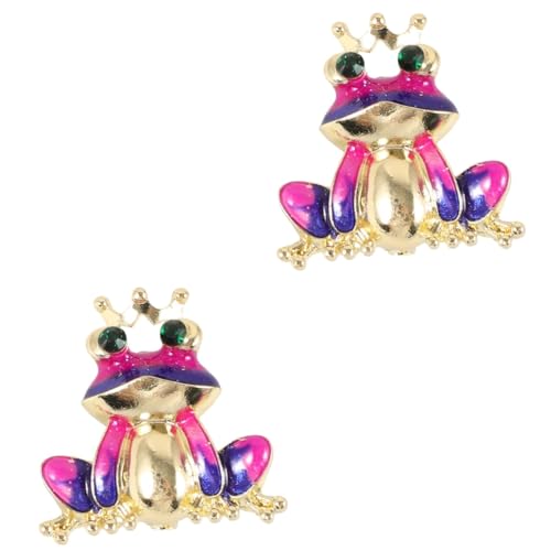 Beaupretty 2 Stück Frosch Brosche Niedliche Cartoon Krone Frosch Anstecknadel für Kleidung Schals und Taschen für Outfits und Dekoration von Beaupretty