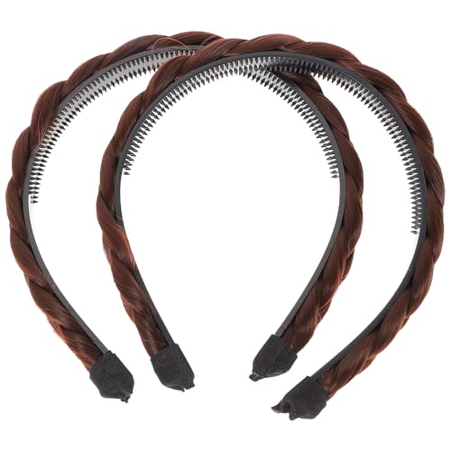 Beaupretty 2st Geflochtenes Stirnband Geflochtene Haarspangen Für Frauen Geflochtener Haarreif Haarbandzubehör Für Mädchen Haarschmuck Für Damen Hochtemperaturdraht Kamm Weben Fräulein von Beaupretty