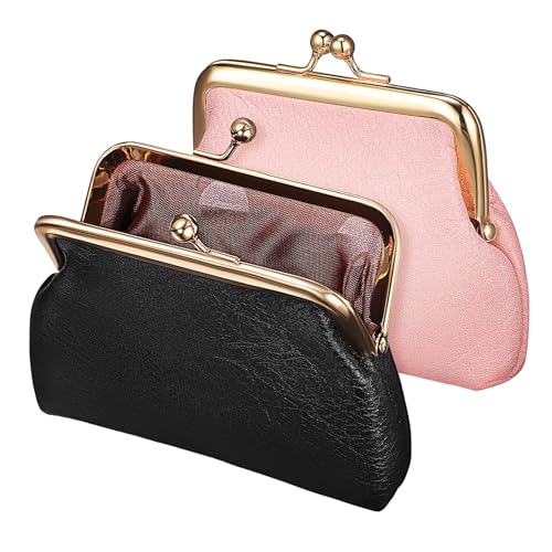 Beaupretty 2stücke Mini Pu Leder Münzgeldbörse Für Damen Tragbare Schlüssel Und Kleingeldtasche Für Reisen Und Kleine Essentials von Beaupretty