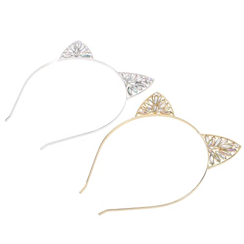 Beaupretty 2 Stück Katzenohren Stirnbänder Glitzer Haarband für Mädchen Tragbar Multifunktional für Partys Cosplay und Feiern von Beaupretty