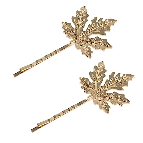 Beaupretty 2 Stück Goldene Haarschmuck Haarklammern Ahornblattform Alloy Haarspangen Party Hochzeit Schmuck für Damen Frisuren Braids Zöpfe Alltag Festtage von Beaupretty