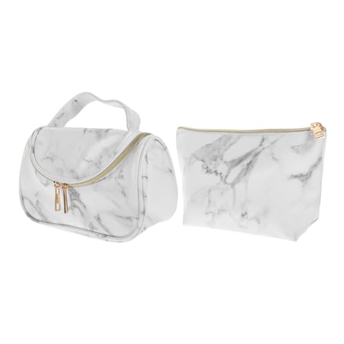 Beaupretty 2 Stück Große Teiliges Marmor Muster Kosmetiktasche Wasserdichtes PU Reise Make Up Tasche Multifunktional für Damen zur Aufbewahrung von Kosmetik und Schreibwaren von Beaupretty