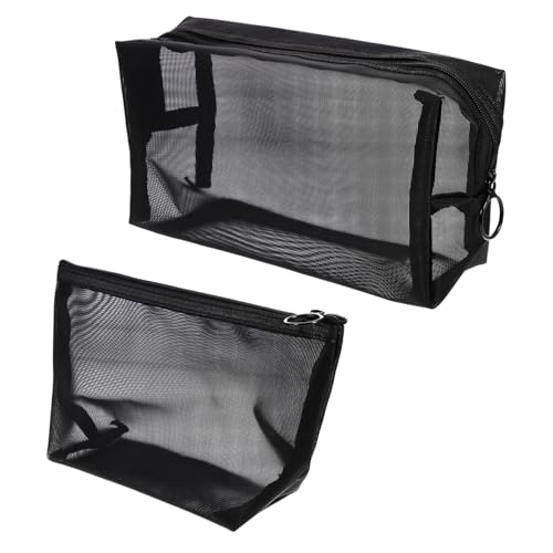 Beaupretty 2 Stück Großer Kulturbeutel Netzstoff Kosmetiktasche für Herren Transparente Reisetasche mit Stabilem Reißverschluss Langlebig und Wasserabweisend für Reisen Camping und Alltag von Beaupretty