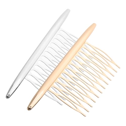 Beaupretty 2 Stück Haarkämme aus Gebürstetem Glatte Oberflächen in Gold und Silber Modische Haarspangen für Frauen Vielseitige Seitenkämme für Alltag Party und Schule von Beaupretty