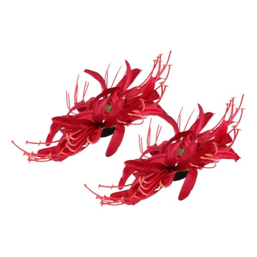 Beaupretty 2stücke Kunstblumen-haarspangen Für Mädchen Dekorative Haarklammern Im Blumen-design Für Partys Und Besondere Anlässe Rote Haarnadeln Für Frisuren von Beaupretty
